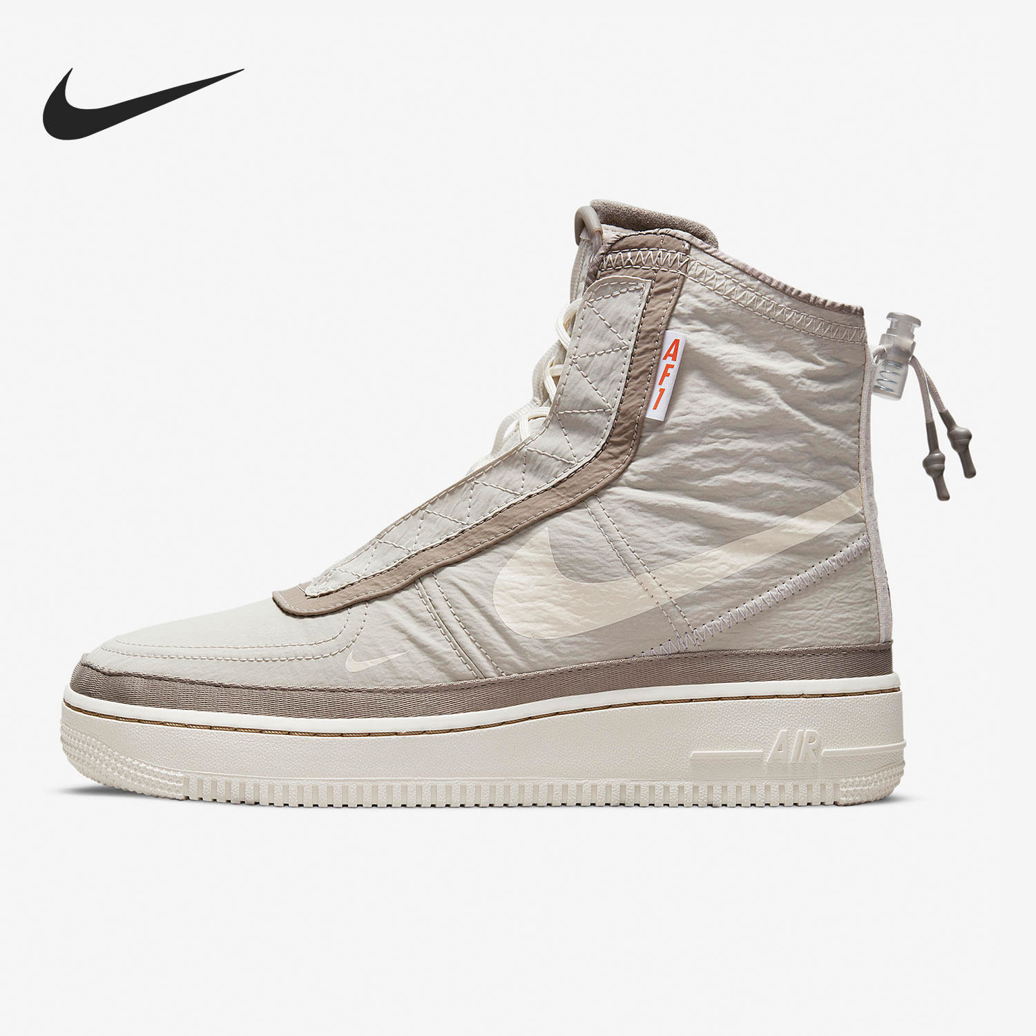 Nike/耐克正品AF1 Shell 女子高帮绑带尼龙机能板鞋 DO7450-211