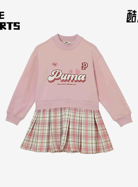 Puma/彪马正品2025新款儿童时尚简约休闲运动长袖连衣裙950002-01