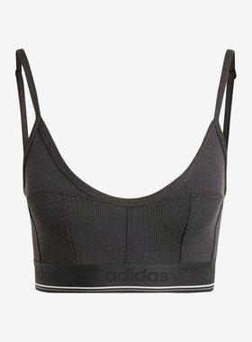 Adidas/阿迪达斯正品可调节肩带文胸女黑色经典运动内衣IW5477