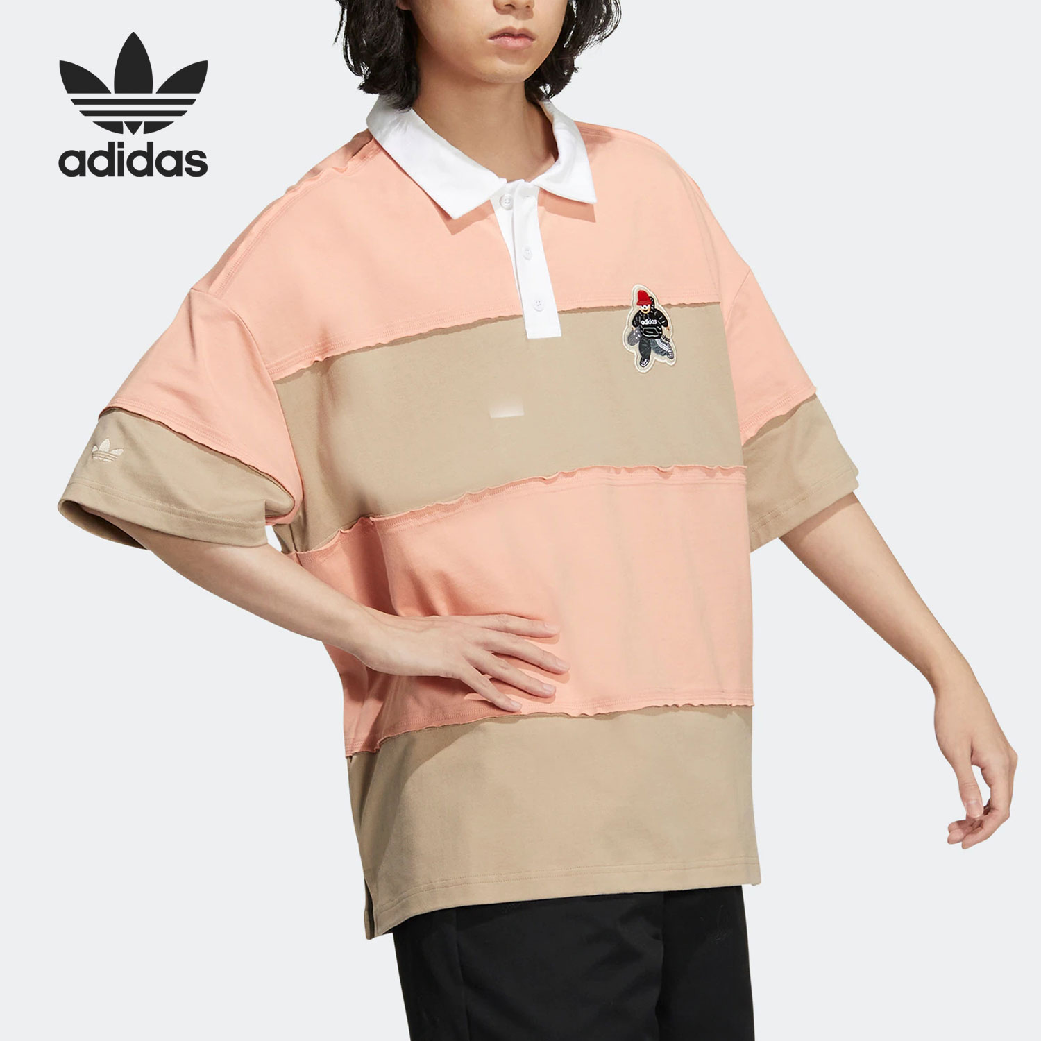 Adidas/阿迪达斯官方正品三叶草新款男女翻领运动POLO衫HR3468