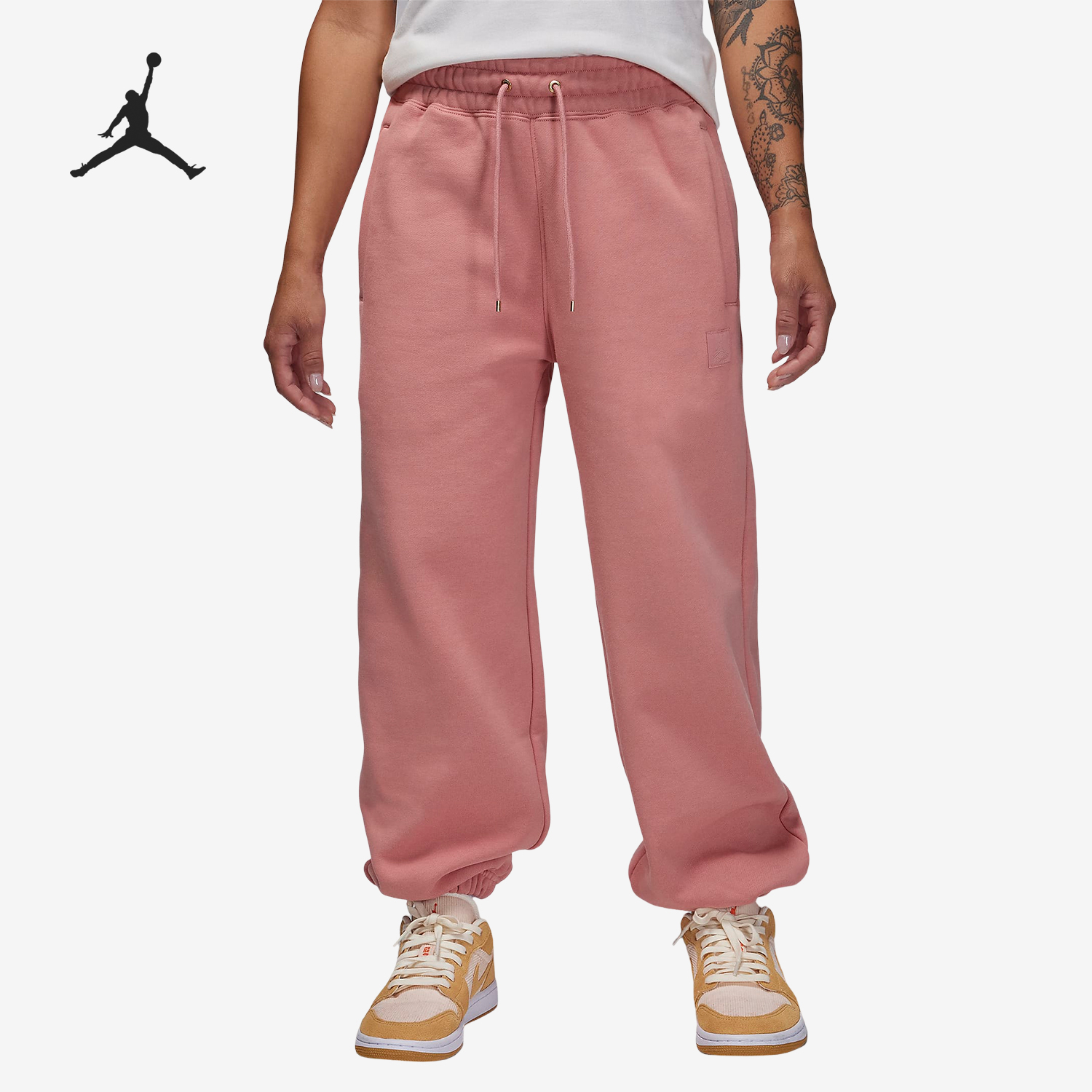 Nike/耐克正品JORDAN女士加绒保暖宽松针织运动裤FB5114-618