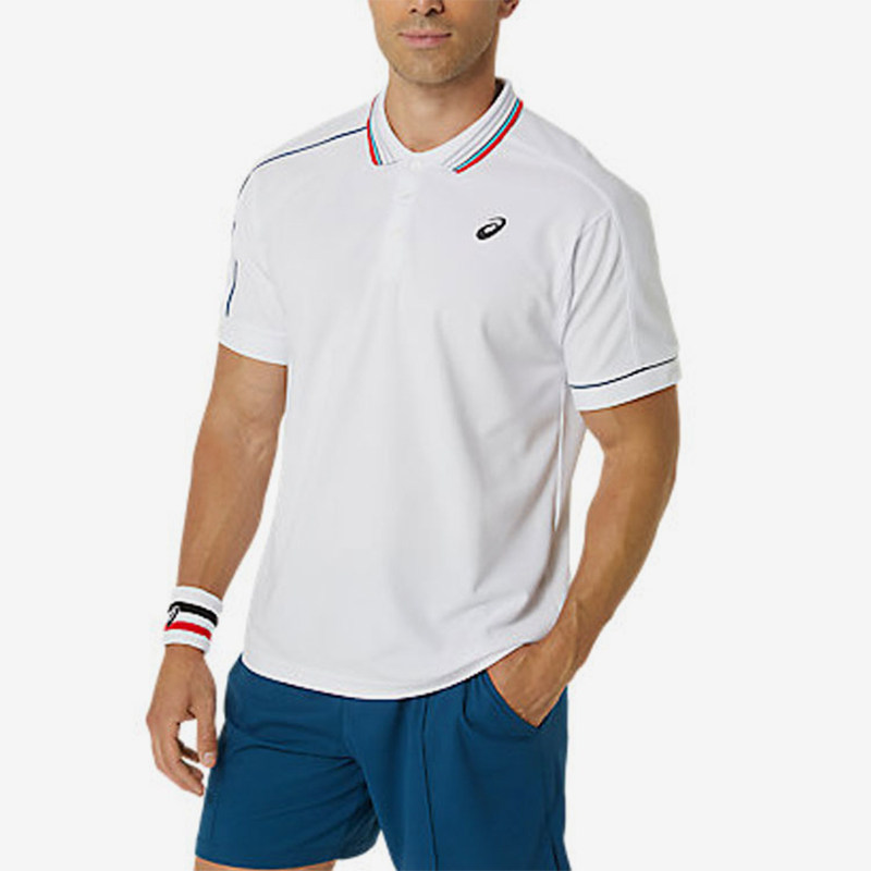 Asics/亚瑟士正品新款男子户外休闲翻领短袖POLO衫2041A287-100