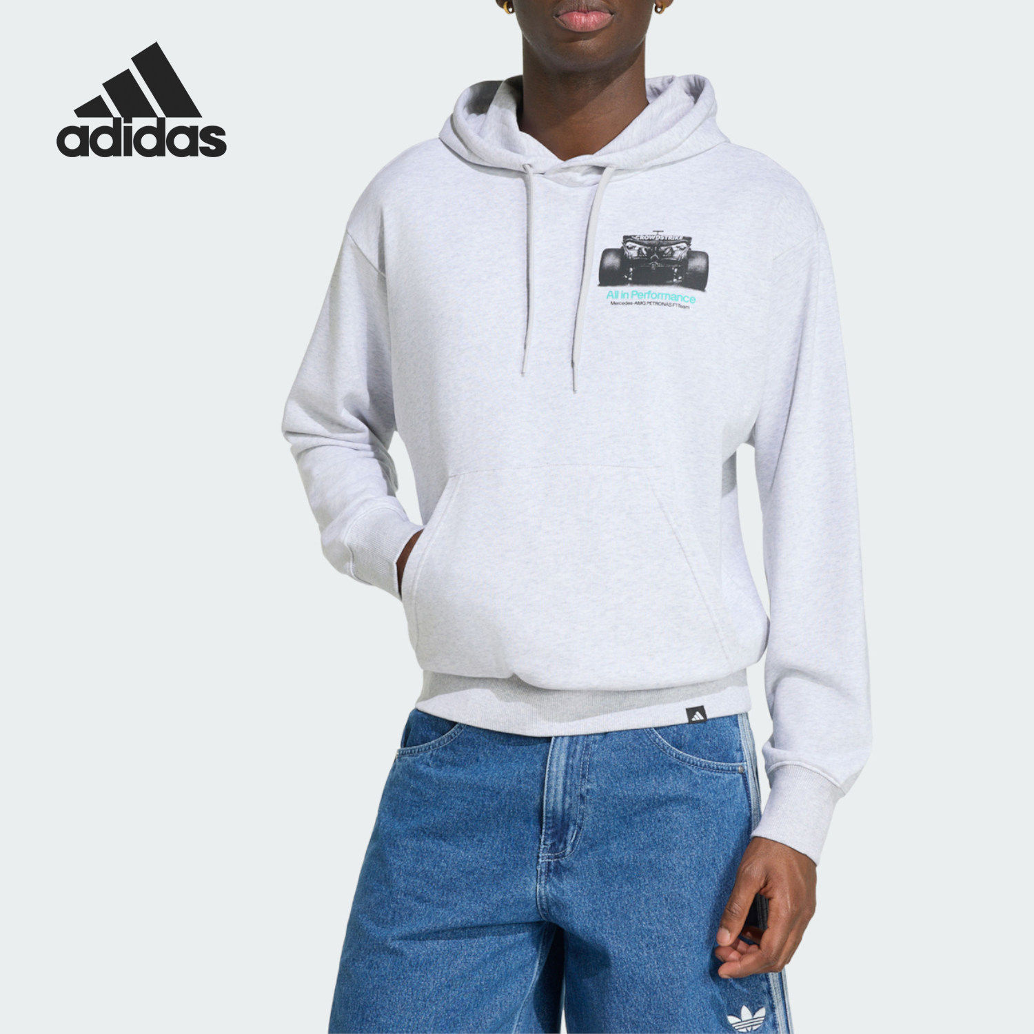 Adidas阿迪达斯正品车队系列男连帽刺绣运动卫衣/套头衫HY8003