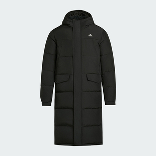 Adidas/阿迪达斯正品冬季男女连帽保暖长款运动休闲羽绒服KF6748