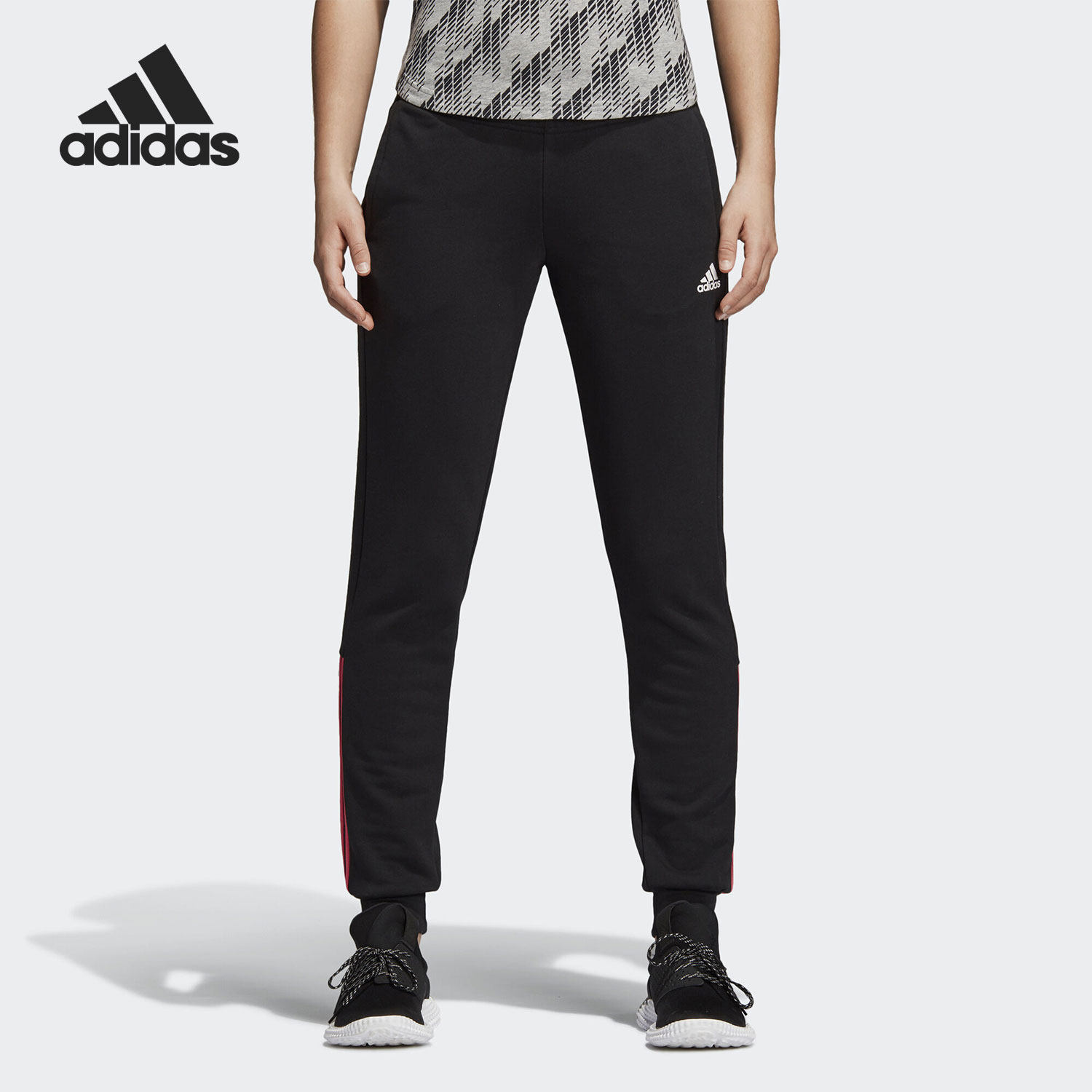 Adidas/阿迪达斯正品新款女子运动休闲收口小脚针织长裤 CE4115