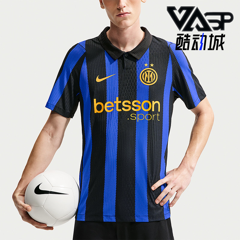 Nike/耐克正品Aero-FIT球員版男士条纹运动足球T恤II2736-409