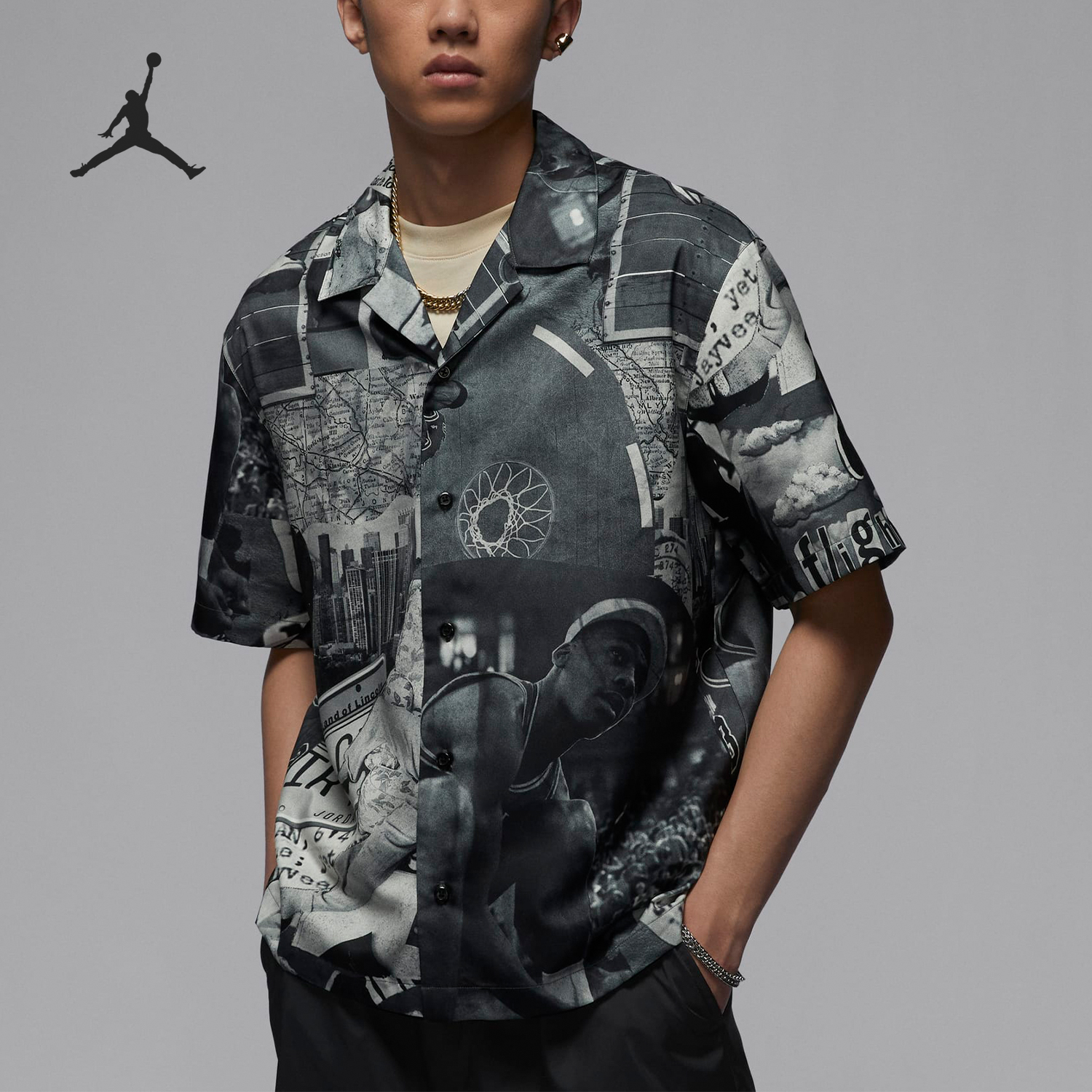 Nike/耐克男士休闲印花衬衫