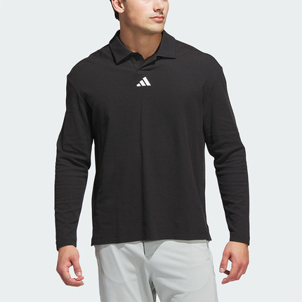 Adidas/阿迪达斯正品2025男士经典高尔夫运动长袖POLO衫JN3038