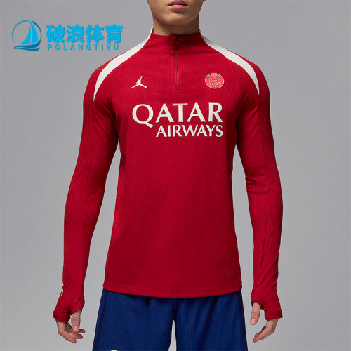 Nike/耐克正品JORDAN男士半拉链足球训练经典长袖T恤HJ1828-660