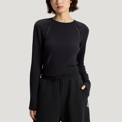 Adidas/阿迪达斯正品2026女士针织运动经典修身弹力长袖T恤KV4860