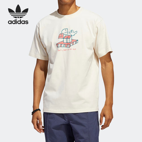 Adidas/阿迪达斯正品三叶草男女卡通印花圆领运动短袖HC2192