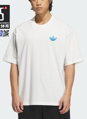 Adidas/阿迪达斯正品三叶草男士宽松日常印花经典透气短袖KE5793