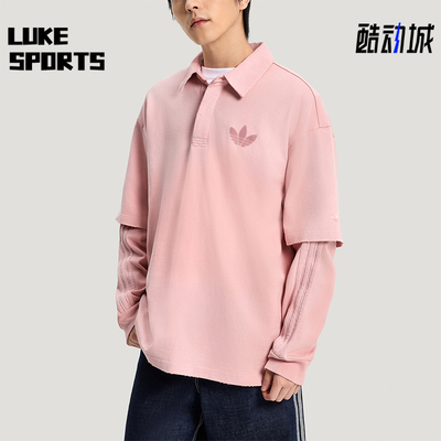 Adidas/阿迪达斯正品三叶草男士宽松时尚假两件休闲POLO衫KR5054