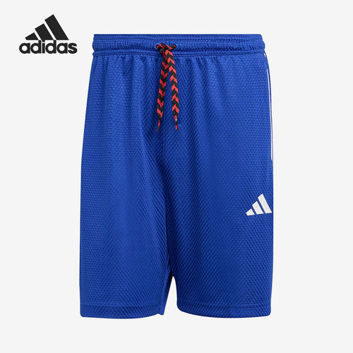 Adidas/阿迪达斯官方正品条纹Logo图案五分休闲短裤男短裤JN2573