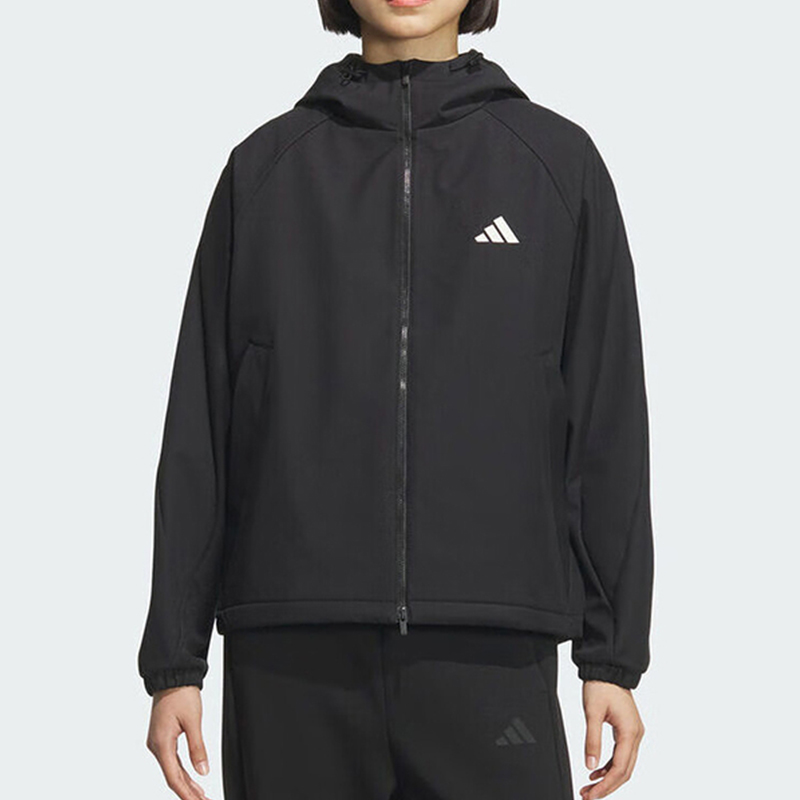 Adidas/阿迪达斯正品2025秋季款女士休闲宽松连帽运动外套KC0054