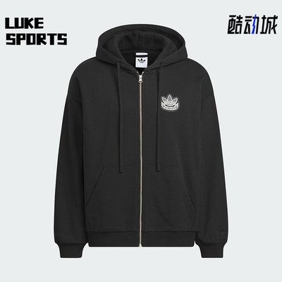 Adidas/阿迪达斯正品三叶草男女宽松连帽耐穿运动休闲外套KG8506