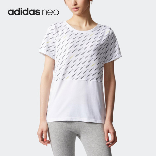 Adidas/阿迪达斯正品 neo LNR LGO MIX T女子休闲短袖T恤CD1278