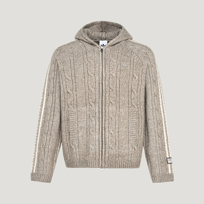 Adidas/阿迪达斯正品三叶草男士针织经典连帽保暖毛衣外套KU5618