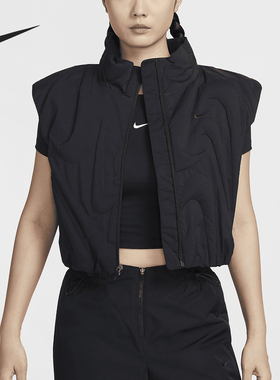 Nike/耐克正品秋季新款女士保暖短款立领宽松马甲FV7784-010