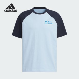 宽松短袖 Adidas 男女运动圆领插肩袖 夏季 JZ0118 阿迪达斯官方正品