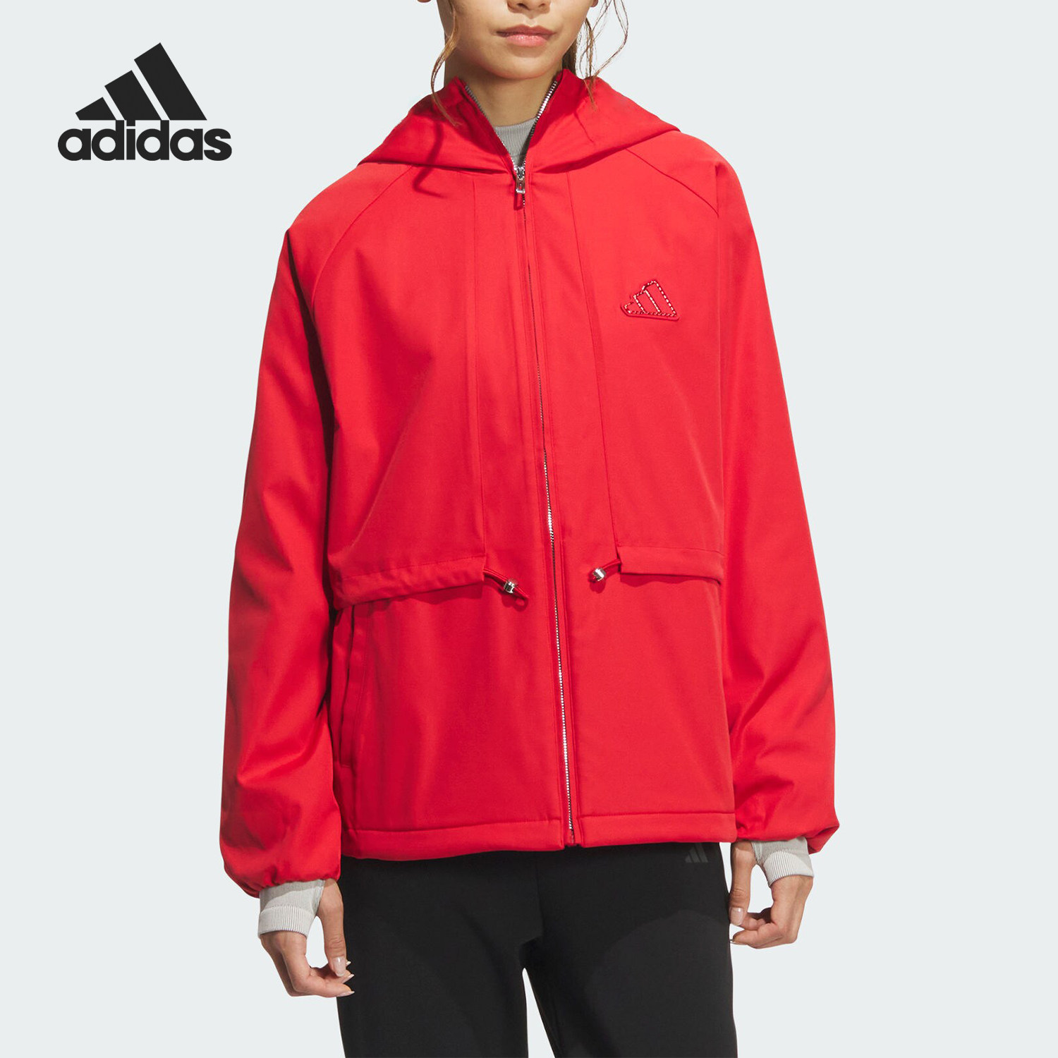 Adidas/阿迪达斯官方正品CW WV JKT女士连帽时尚拒水外套JZ1588
