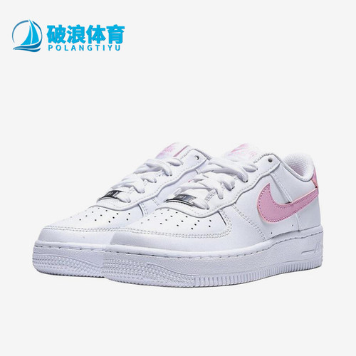 Nike/耐克正品AirForce1新款儿童白粉色校园板鞋CT3839-124
