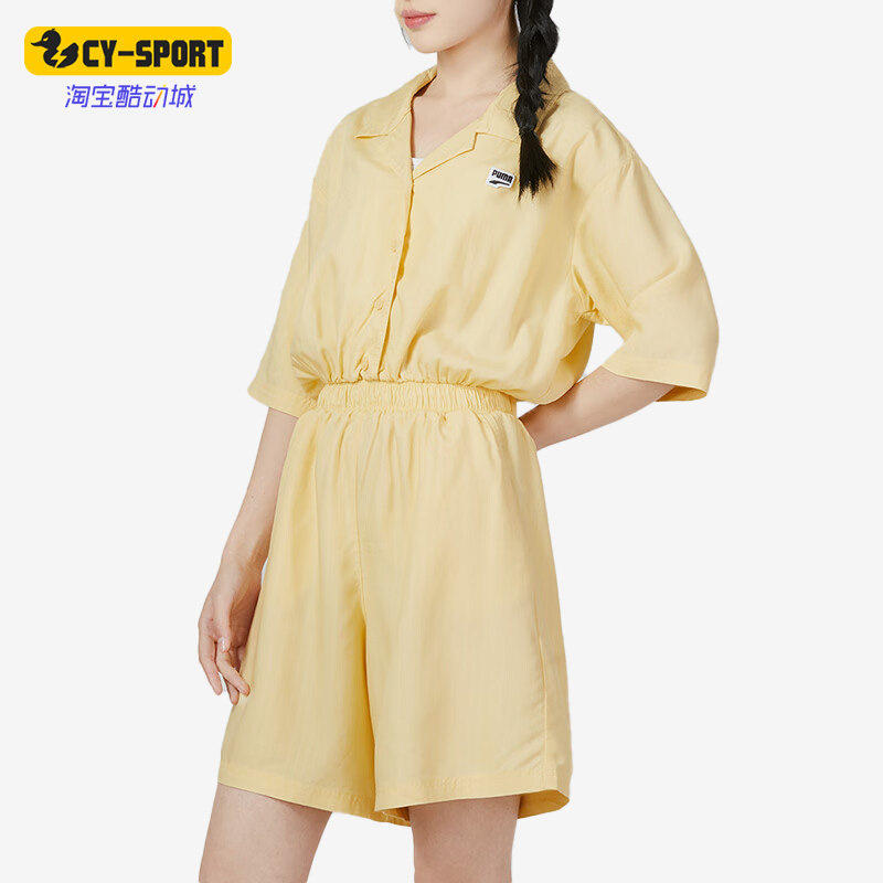 Puma/彪马正品夏季女子运动休闲宽松短袖短裤连体衣620632-42