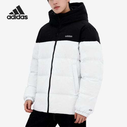 Adidas/阿迪达斯官方正品新款男黑白加厚保暖防风羽绒服KC2154
