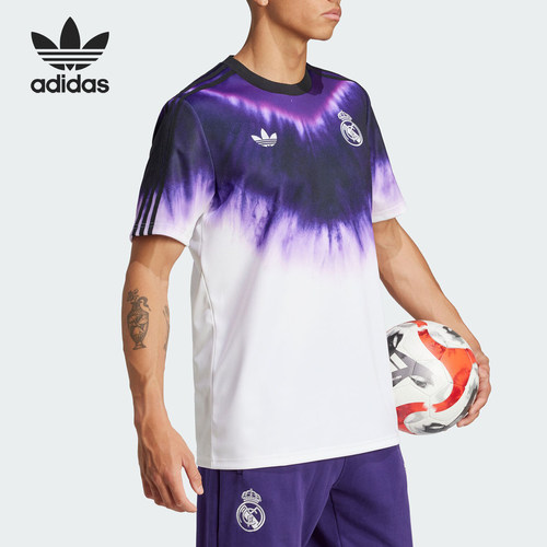 Adidas/阿迪达斯正品三叶草男士扎染透气足球时尚球衣JF2590