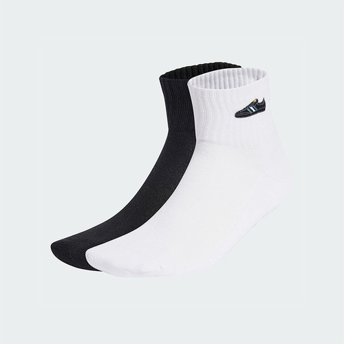 Adidas/阿迪达斯正品SAMBA男女运动透气经典中筒袜两双装IX6810