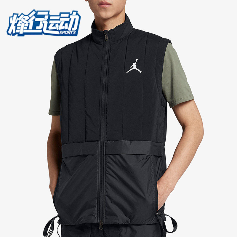 Nike/耐克正品JORDAN新款男黑色训练保暖经典宽松马甲AJ1057-010