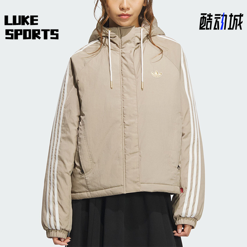 阿迪达斯女士运动连帽棉服