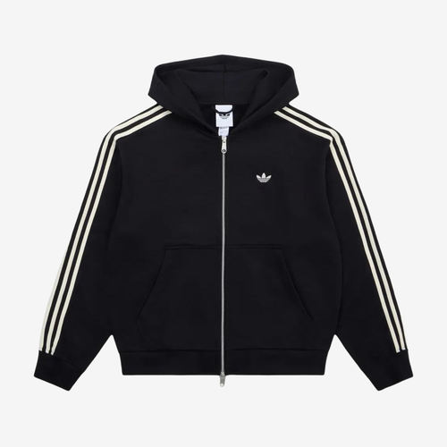 Adidas阿迪达斯正品男款拉链刺绣条纹连帽运动休闲长袖T恤KC9315
