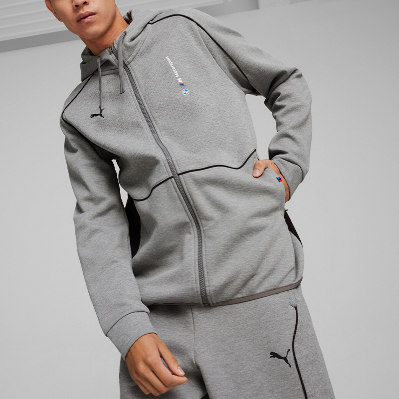 Puma/彪马正品BMW男士宝马赛车连帽针织夹克外套624144-03