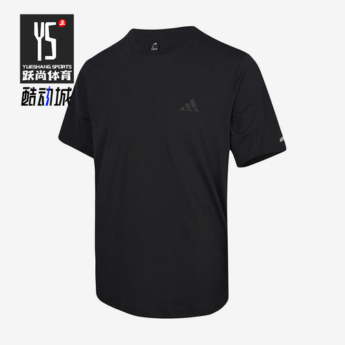 Adidas/阿迪达斯正品圆领套头T恤新款男黑色短袖T恤KX2742