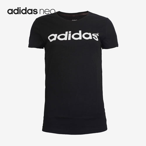 Adidas/阿迪达斯官方正品NEO女子LOGO针织圆领运动短袖T恤AY2775