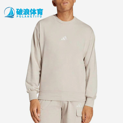 Adidas/阿迪达斯正品2025春新款男士休闲针织圆领运动卫衣IN6087