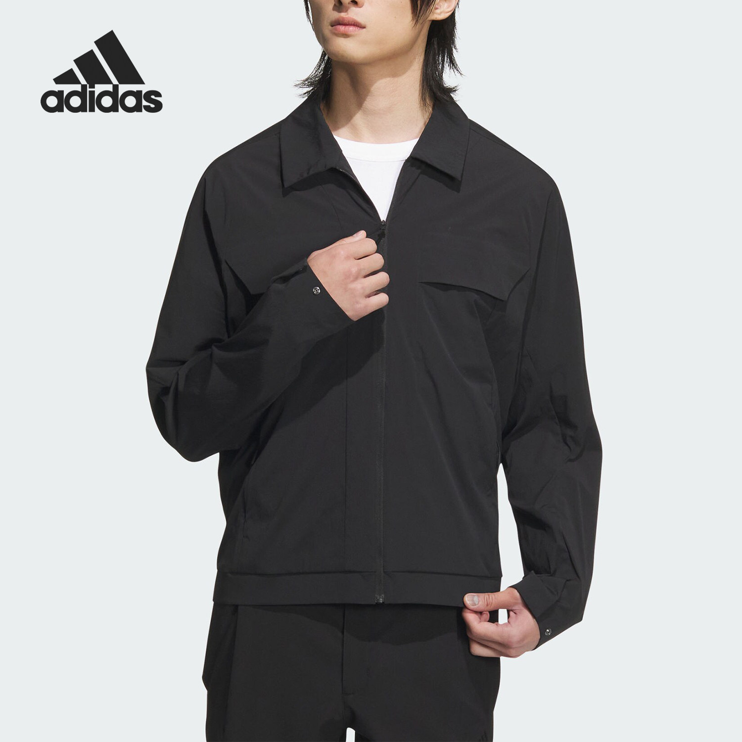 Adidas/阿迪达斯官方正品武极系列男士翻领运动休闲外套JI8692