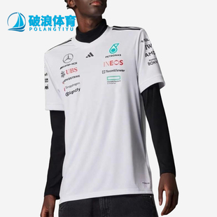 新款 男士 经典 Adidas 简约赛车短袖 夏季 时尚 T恤JX5798 阿迪达斯正品