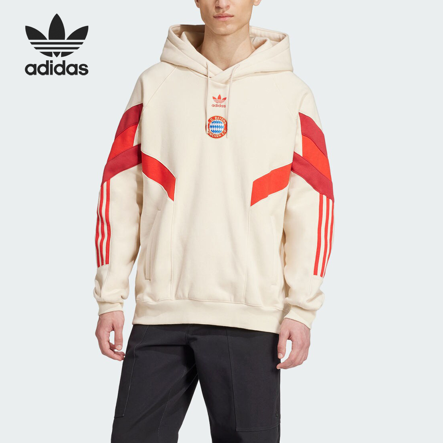 Adidas/阿迪达斯正品三叶草男士拜仁足球运动宽松卫衣IS6513