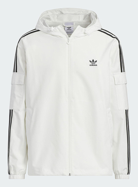 Adidas/阿迪达斯正品三叶草男女同款休闲三条纹梭织外套KB1944