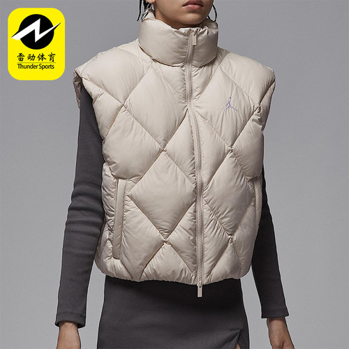 Nike/耐克正品JORDAN女士日常立领保暖耐穿休闲棉马甲HV0414-104