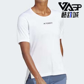 女士运动宽松短袖 休闲透气2024新款 HM4040 阿迪达斯正品 Adidas