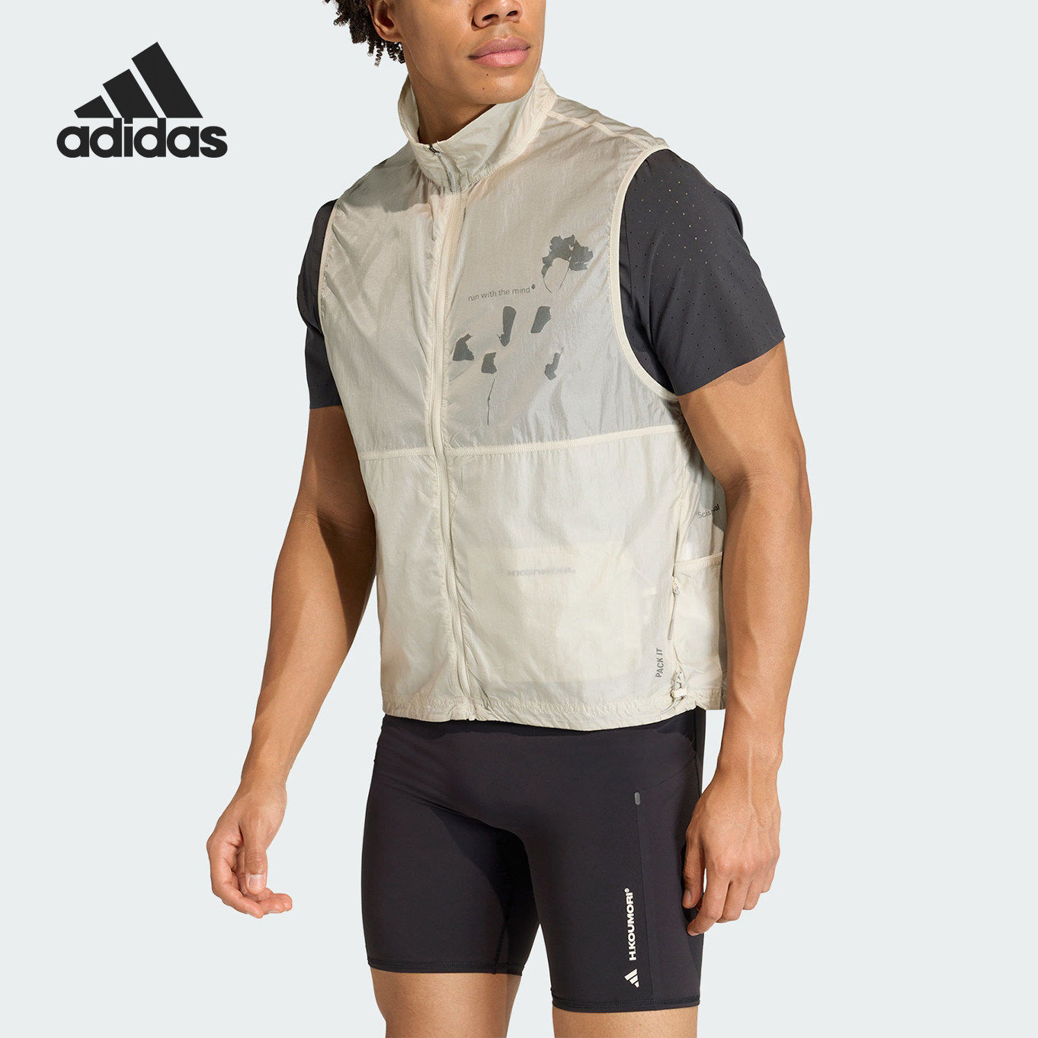 Adidas/阿迪达斯官方正品ADI365新款男灰米灰色跑步马甲JZ7759