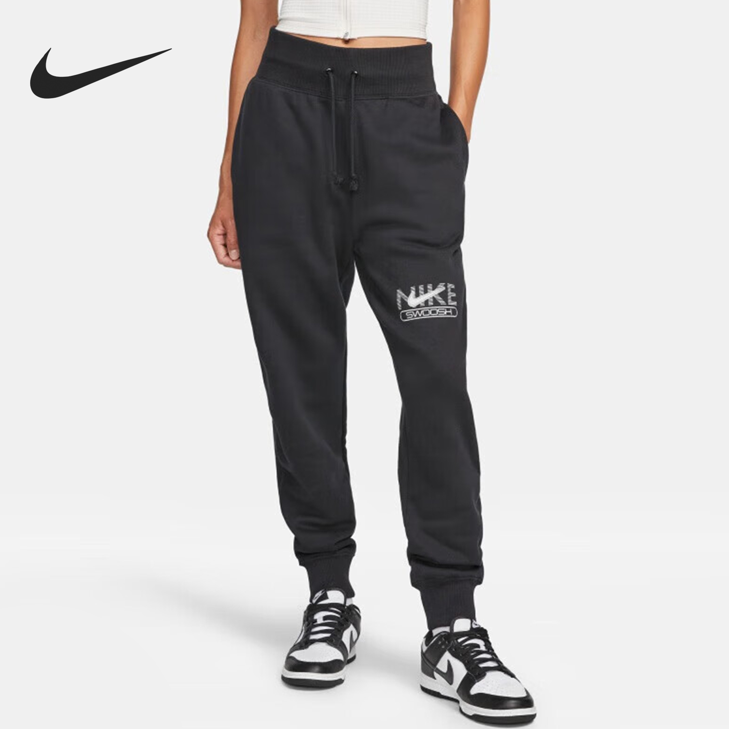 Nike/耐克正品新款女士针织加绒保暖运动束脚长裤DR5616-010