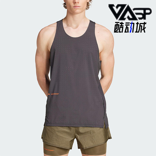 Adidas/阿迪达斯正品2025夏季款男士透气工字跑步T恤背心JY4087