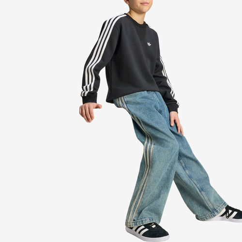 Adidas阿迪达斯正品Originals大童3-Stripe圆领套头卫衣KR6517
