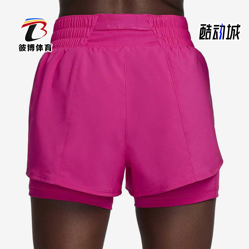 Nike/耐克正品2025女士运动二合一梭织印花跑步短裤DX6013-615