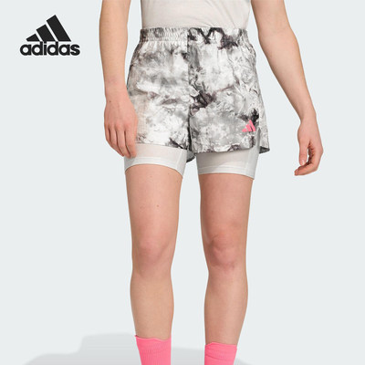 Adidas/阿迪达斯官方正品印花运动短裤新款女训练运动短裤JN9669