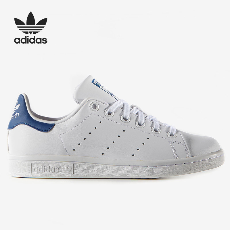 Adidas/阿迪达斯正品三叶草stan smith蓝尾小白鞋休闲板鞋S74778